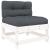 Set mobilier de grădină cu perne, 4 piese, alb, lemn masiv GartenMobel Dekor