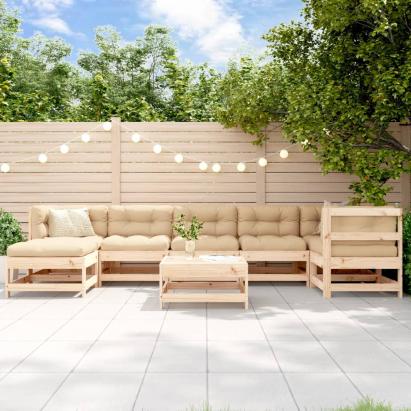Set mobilier de grădină din 8 piese, lemn masiv de pin GartenMobel Dekor