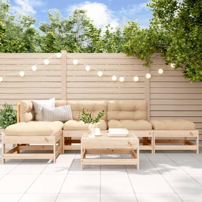 Set mobilier relexare de grădină, 6 piese, lemn masiv de pin GartenMobel Dekor