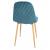 Scaun bucatarie/living, Jumi, Vigo, catifea, metal, albastru marin si natur, 44x52x85 cm GartenVIP DiyLine