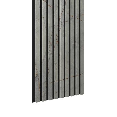 Riflaj MDF decorativ LDA PREMIUM de tip Panou Acustic, Marmura cu insertii aurii, 260x40 cm Household NewTrend
