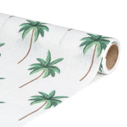 Traversă de masă decorativă – 180 x 28 cm – 70% poliester, 30% bumbac – model palmier Best CarHome