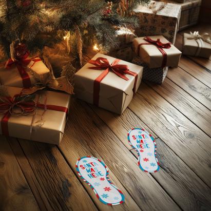 Decorațiune festivă – autocolant „A fost aici Moșul” – 25 x 10 cm – set 2 bucăți Best CarHome