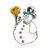 Decorațiune de fereastră – formă om de zăpadă – cu ventuză – 30 x 29 cm – alb Best CarHome