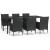 Set mobilier de grădină cu perne, 7 piese, negru, poliratan GartenMobel Dekor