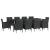 Set mobilier de exterior cu perne, 11 piese, negru, poliratan GartenMobel Dekor