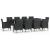 Set mobilier de exterior cu perne, 11 piese, negru, poliratan GartenMobel Dekor