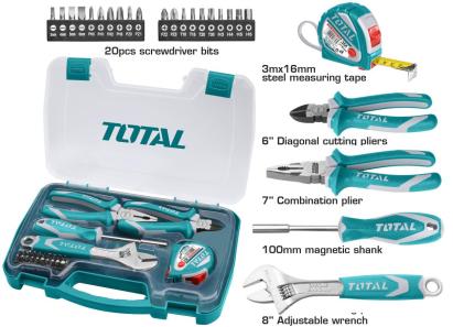 TOTAL - TRUSA DE SCULE - 25 PIESE (INDUSTRIAL) PowerTool TopQuality