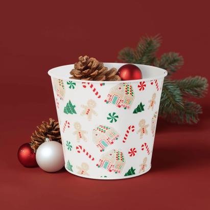 Ghiveci decorativ metalic – model căsuță din turtă dulce – Ø13 x 11 cm Best CarHome