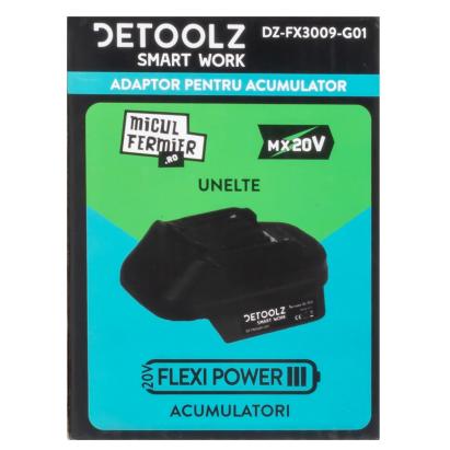 Adaptor Detoolz utilizare acumulator FlexiPower - echipamente Micul Fermier (compatibil Makita LXT) FarmGarden AgroTrade
