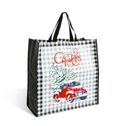 Geantă cadou decorativă – model negru cu camion roșu – 45 x 44 x 19 cm Best CarHome