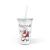 Pahar decorativ cu pai și capac – model spiriduș – 473 ml, din plastic Best CarHome