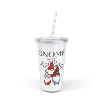 Pahar decorativ cu pai și capac – model spiriduș – 473 ml, din plastic Best CarHome