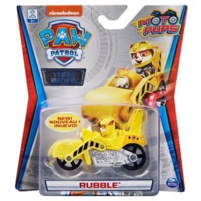 PATRULA CATELUSILOR MACHETA METALICA RUBBLE CU MOTOCICLETA SuperHeroes ToysZone