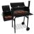 Gratar gradina, grill dreptunghiular, cu roti, capac, afumatoare si horn, 54x32 cm GartenVIP DiyLine