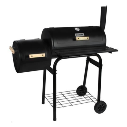 Gratar gradina, grill dreptunghiular, cu roti, capac, afumatoare si horn, 54x32 cm GartenVIP DiyLine