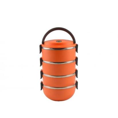 Recipiente pentru transport mancare, plastic, set 4 buc, portocaliu, 4x500 ml, Perfect Home GartenVIP DiyLine