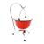 Set pentru servire ceaun, emailat, rosu, 0.8 L, suport cromat GartenVIP DiyLine