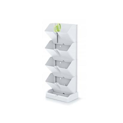 Ghivece decorative de flori, modular, alb, 4x1 L, set 4 buc, 19.5x11.4x47.5 cm, Mini Cascade GartenVIP DiyLine