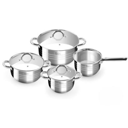 Oale cu capac, inox, set 4 piese, Perfect Home Deluxe GartenVIP DiyLine
