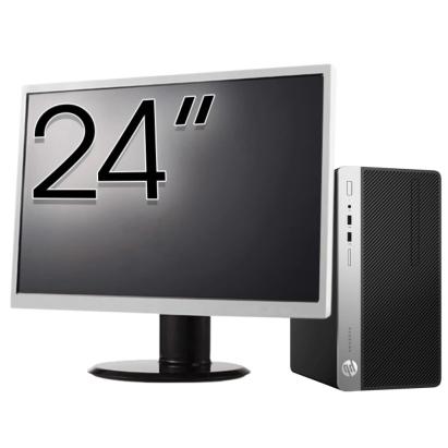 Pachet Calculator Second Hand HP ProDesk 400 G5 MT, Intel Core i5-8500 3.00 - 4.10GHz, 8GB DDR4, 512GB SSD + Monitor 24" NewTechnology Media