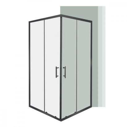 Leziter Cabină de duș pătrată Spirit Clear 80x80 cm, fără cădiță de duș, neagră Mobalis Homvera