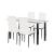 Leziter Set de masă Denton 4 1 alb-negru Mobalis Homvera