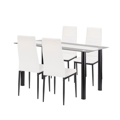 Leziter Set de masă Denton 4 1 alb-negru Mobalis Homvera