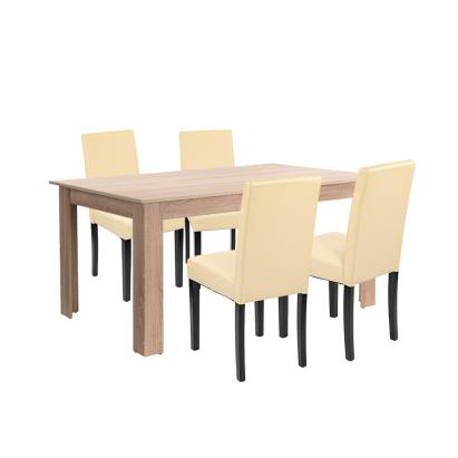 Leziter Set de masă Leon 4 1 stejar Sonoma-bej Mobalis Homvera