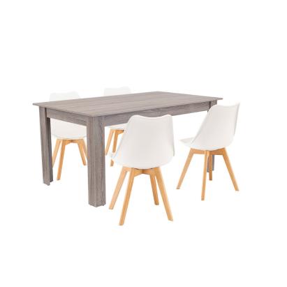 Leziter Set de masă Lola 4 1 alb-stejar York Mobalis Homvera