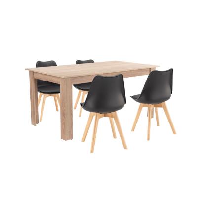 Leziter Set de masă Lola 4 1 negru-stejar Sonoma Mobalis Homvera