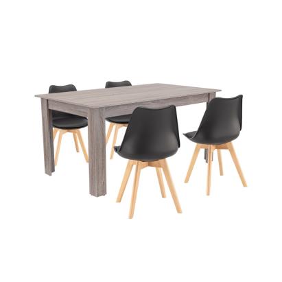 Leziter Set de masă Lola 4 1, stejar negru-York Mobalis Homvera