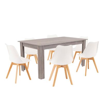 Leziter Set de masă Lola 6 1 alb-stejar York Mobalis Homvera