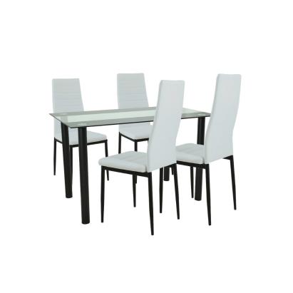 Leziter Set de masă Mezza 4 1 alb-negru Mobalis Homvera