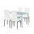Leziter Set de masă Midland 4 1 alb-negru Mobalis Homvera