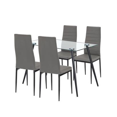 Leziter Set de masă Nash 4 1 gri-negru Mobalis Homvera