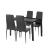 Leziter Set de masă Nicole 4 1 negru Mobalis Homvera