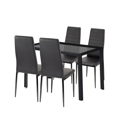 Leziter Set de masă Nicole 4 1 negru Mobalis Homvera