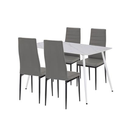 Leziter Set de masă Renton 4 1 gri-negru Mobalis Homvera