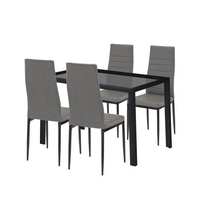 Leziter Set de masă Rowan 4 1 gri-negru Mobalis Homvera