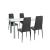 Leziter Set de masă Verna 4 1 negru-negru Mobalis Homvera
