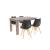 Leziter Set de masă Zara 4 1 negru-stejar York Mobalis Homvera