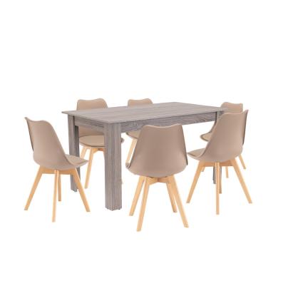 Leziter Set de masă Zara 6 1 bej-stejar York Mobalis Homvera