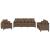 Set de canapele cu perne, 3 piese, maro, textil GartenMobel Dekor