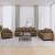 Set de canapele cu perne, 3 piese, maro, textil GartenMobel Dekor