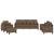 Set de canapele cu perne, 4 piese, maro, textil GartenMobel Dekor