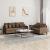 Set de canapele cu perne, 2 piese, maro, textil GartenMobel Dekor