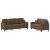 Set de canapele cu perne, 2 piese, maro, textil GartenMobel Dekor