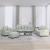 Set de canapele cu perne, 4 piese, gri deschis, catifea GartenMobel Dekor