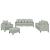 Set de canapele cu perne, 4 piese, gri deschis, catifea GartenMobel Dekor